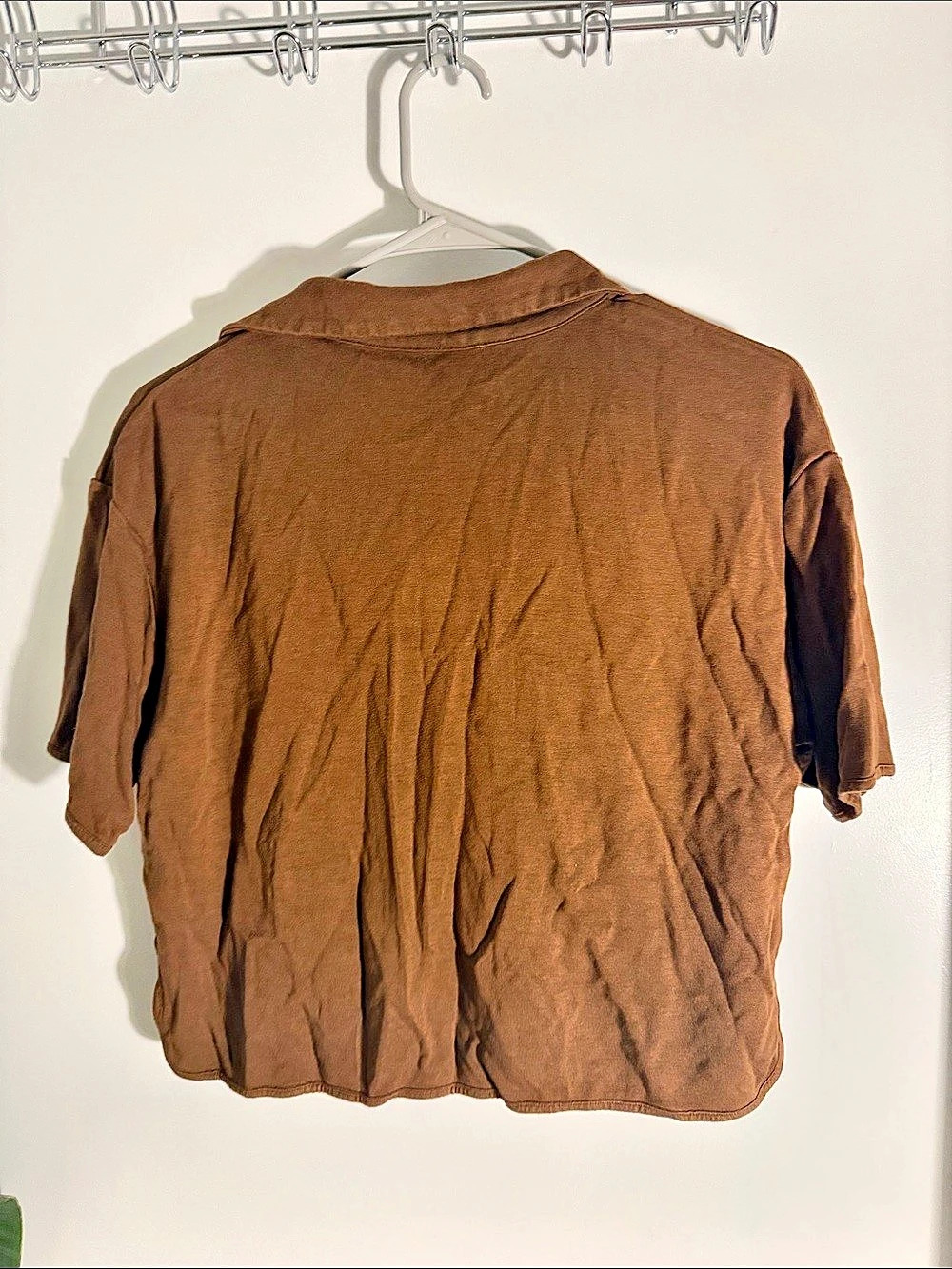 Theory Brown Short Sleeve Shirt Size Small
